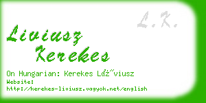 liviusz kerekes business card